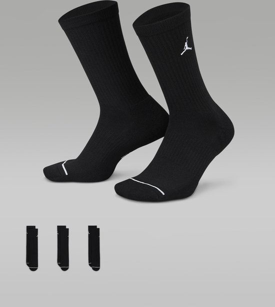 Nike Jordan Everyday Crew Socks Black - 3-Pack - Zwart - 42-46
