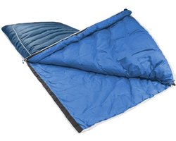 Grüezi Bag Biopod DownWool Hybrid Cotton Comfort (6 °C) - Slaapzak Dekenmodel - Links - Night Blue