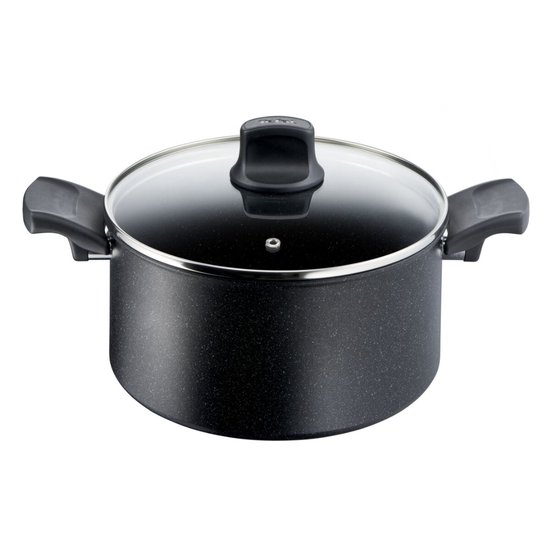 TEFAL Primary Marmite 28 cm couvercle verre, Induction, Acier inoxydable haute qualité