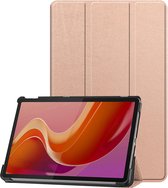 Hoes Geschikt voor Lenovo Tab M11 Hoes Tri-fold Tablet Hoesje Case - Hoesje Geschikt voor Lenovo Tab M11 (11 inch) Hoesje Hardcover Bookcase - Rosé goud