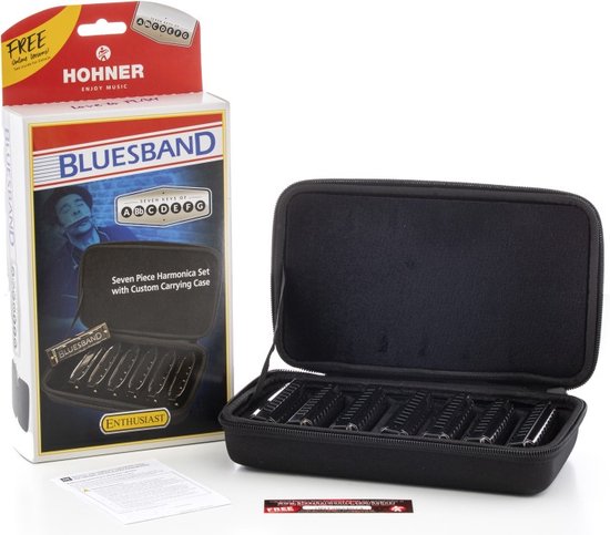 Hohner bluesband Set van 7 mondharmonica's, A,Bb,C,D,E,F,G prijsvoordelig! - topmerk