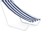 Insteekbare strandstoel, licht draagbaar, compacte strandstoel met draagtas, opvouwbare campingligstoel voor picknick, tuin, blauwe strepen