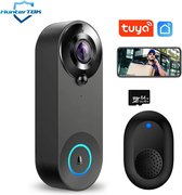 Smart-Shop® 1080P Draadloze Wifi Deurbel Video Intercom Deurbel Met Camera Tuya Smart Home Voor Beveiliging Pir Bewegingsdetectie - Zwart