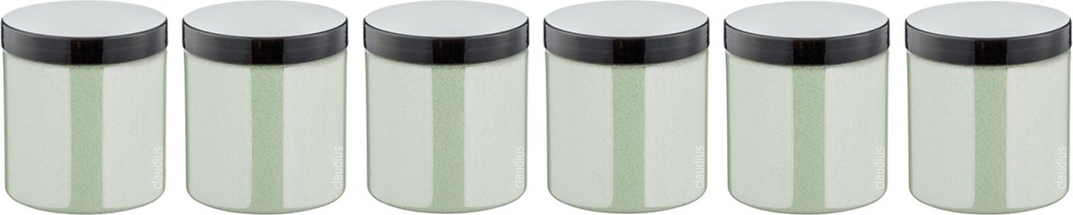 Goedkoopste Scrubzout Dennen - 300 gram - Pot met zwarte deksel - set van 6 stuks - Hydraterende Lichaamsscrub