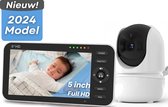 Avalect SafeNest Babyfoon 5 inch - Babyfoon met camera - Op afstand bestuurbaar - Video & Audio - Baby monitor