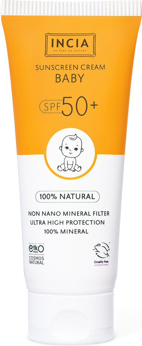 Incia 100% Natuurlijke - SPF 50 - Zonnebrandcrème - voor Baby & Kind - 50 ml