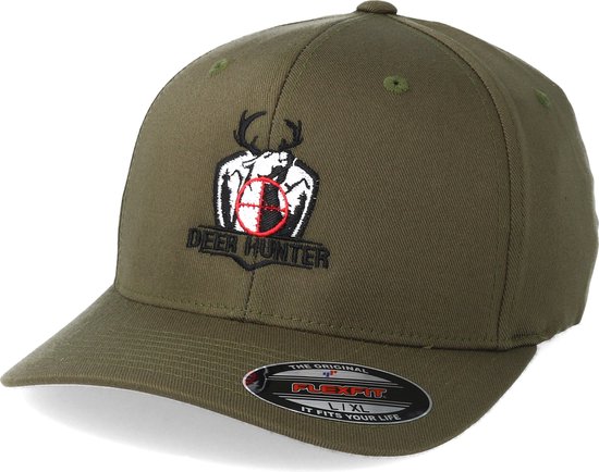 Hatstore- Deer Hunter Olive Flexfit - Hunter Cap