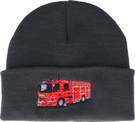 Hatstore- Kids Fire Truck Graphite Grey Cuff - Kiddo Cap Cap
