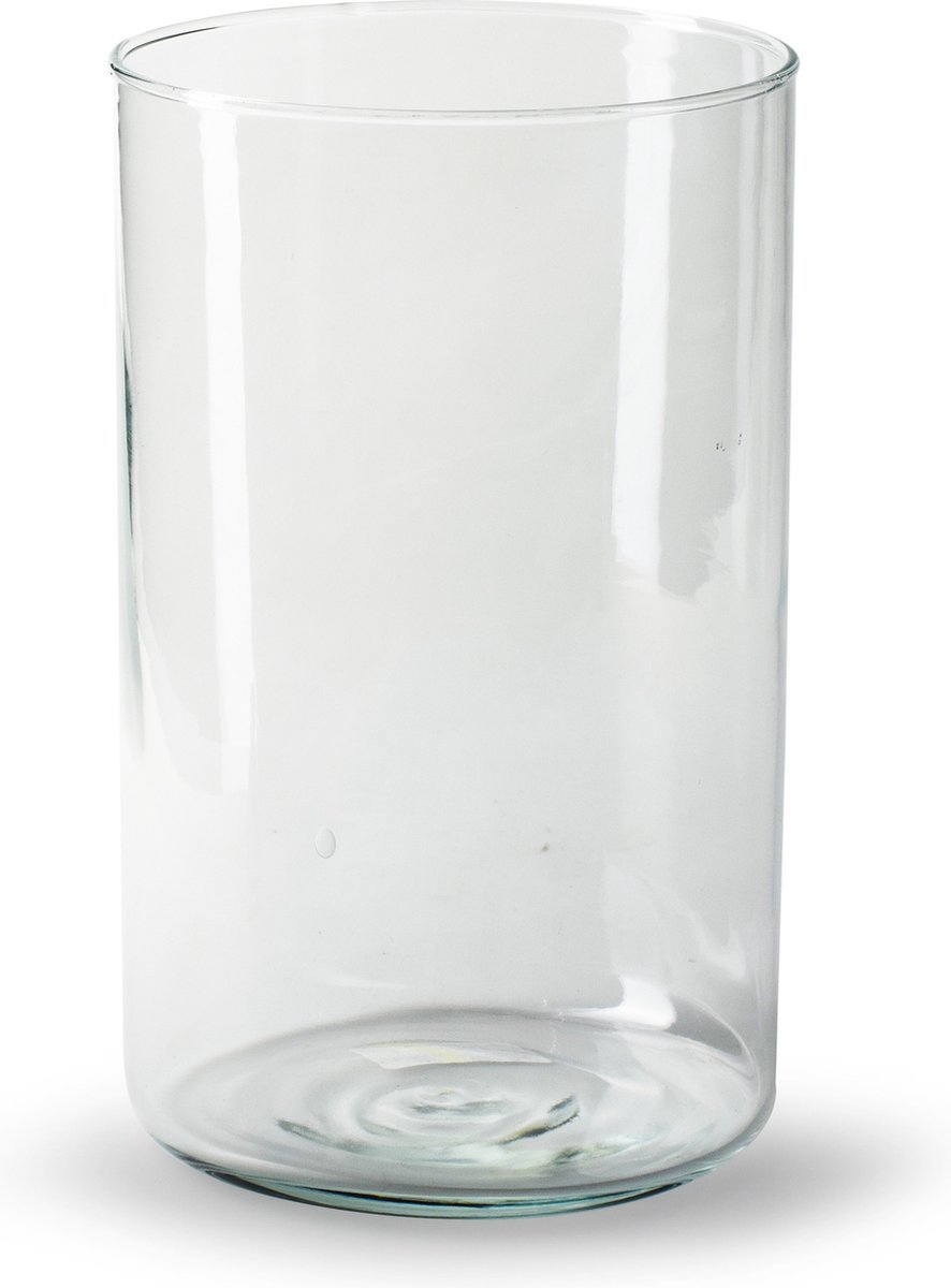 Jodeco Chelsea bloemenvaas - helder glas - cilinder vorm - 12,5 x 20 cm