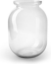 Jodeco Bloemenvaas Arc - helder transparant - glas - D24,5 x H32 cm - bol vorm vaas