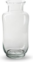 Jodeco Bloemenvaas Ella - helder transparant - glas - D13 x H26 cm - fles vaas