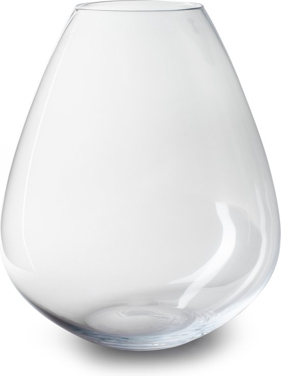Jodeco Bloemenvaas Gabriel - helder transparant - glas - D34 x H40 cm - bol vorm vaas