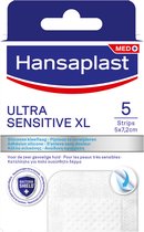 Hansaplast Ultra Sensitive XL Pleisters - Wondpleisters - Wondverzorging - Grote Pleisters - Eilandpleister 5x7,2 cm - 5 Stuks