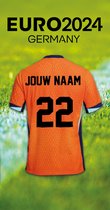 Strandhanddoek - WK Voetbal - EURO 2024 - Nederlands Elftal - Handdoek met eigen naam - Nummer 22
