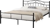 In And OutdoorMatch Metalen bed Robb - incl. Bedbodem - 180x200 - Zwart - Modern design