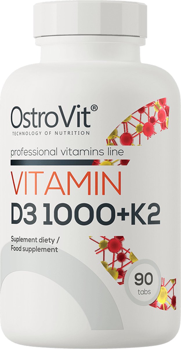Goedkoopste Vitaminen - Vitamine D3 1000 IU K2 MK-7 - 90 Tabletten - OstroVit - Supplementen - Laboratorium Geteste Kwaliteit!