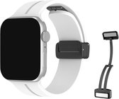 Innerlight® Supreme - Wit - 42/44/45/49mm - Siliconen bandje geschikt voor Apple Watch met Magneetsluiting - Geschikt voor Series 1/2/3/4/5/6/7/8/9/SE