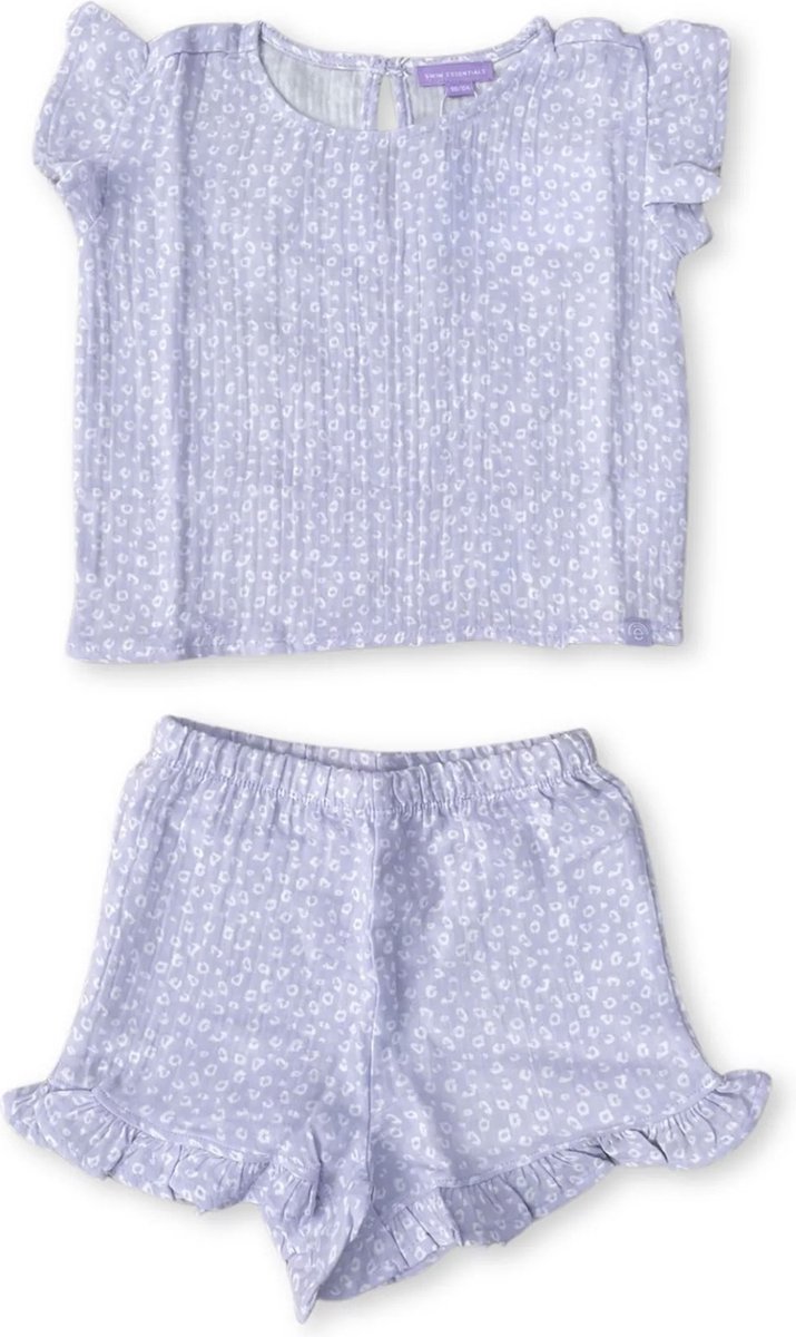 Swim Essentials | Lila Panterprint Meisjes Set Strand - Muslin
