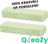 2x QleaZy PRO schuurblok - Puimsteen Cleaning block voor toiletten - Gerecycled glas & Krasvrij voor porselein
