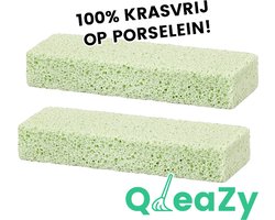 2x QleaZy PRO schuurblok - Puimsteen Cleaning block voor toiletten - Gerecycled glas & Krasvrij voor porselein