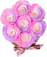 Premium Rozenbox met roze longlife rozen en glitters - Rosuz - Sweet 16 cadeau - Populair sweet 16 cadeau samenstellen - Verjaardagscadeau idee meisje - Verjaardagscadeau voor haar - Gratis cadeau verpakt