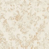 Papier peint baroque Profhome 374135-GU papier peint intissé légèrement texturé dans un style baroque beige brillant brun doré 5,33 m2