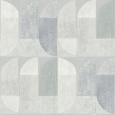 Papier peint graphique Profhome 375315-GU papier peint intissé légèrement texturé avec motif graphique gris mat 5,33 m2