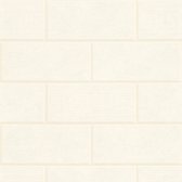 Steen tegel behang Profhome 343222-GU vliesbehang licht gestructureerd in steen look mat crème wit 7,035 m2