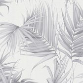 Mur de papier peint de luxe exclusif Profhome 365054-GU papier peint intissé légèrement texturé dans le style jungle blanc gris mat 5,33 m2