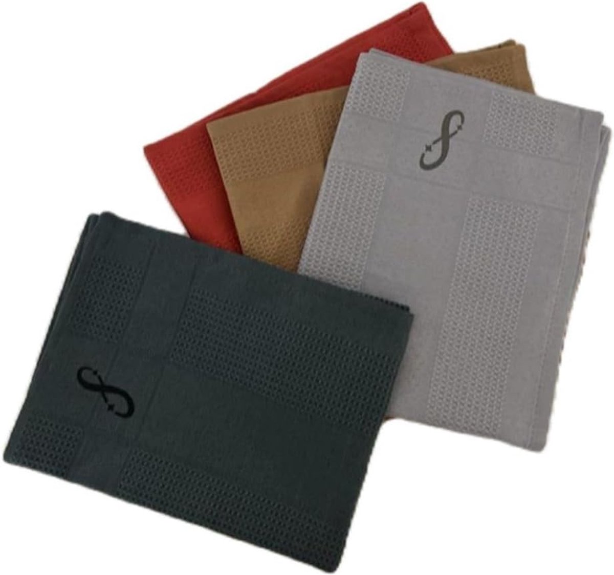 Goedkoopste Venster, spiegel, glas, microvezel, poetsdoeken, multifunctionele reinigingsdoeken en voor auto, kantoor en UVM (4 stuks), grijs, antraciet, beige, roest-rood