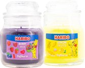 Haribo kaarsen 85gr set 2 - 1x klein Berry 1x klein lemon