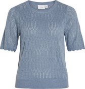 Vila Trui Vimylie O-neck 2/4 Pointelle Knit T 14094926 Coronet Blue/melange Dames Maat - S