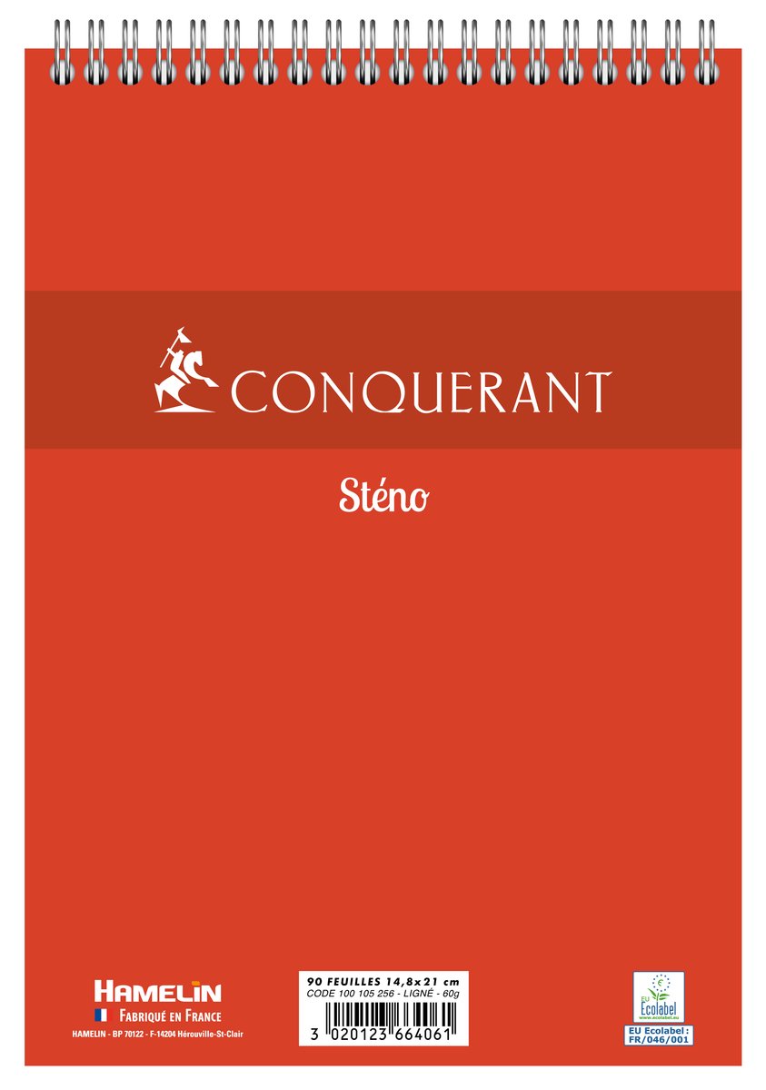 Conquerant 100105256 schrijfblok & schrift A5 180 vel Rood