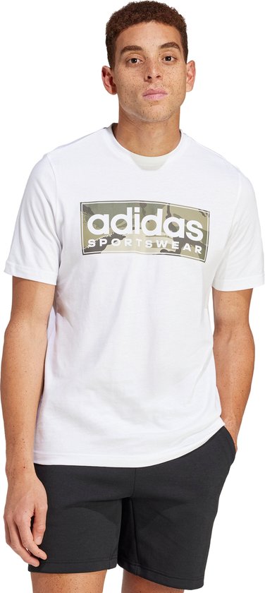 adidas Sportswear Camo Linear Graphic T-shirt - Heren - Wit- XL