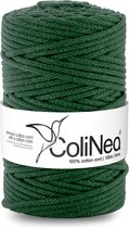 ColiNea - Touw - katoenen koord - gevlochten - 5mm, 100m - Groen / flesgroen