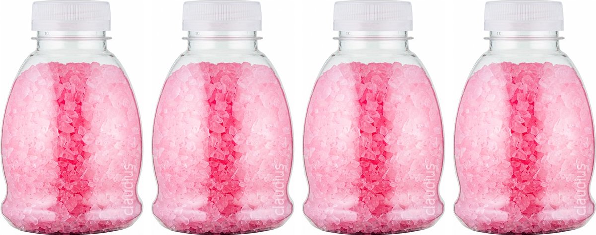 Goedkoopste Claudius Badzout Rozen - 375 gram - Fles met transparante dop - Set van 4 stuks