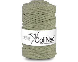 ColiNea - Touw - katoenen koord - gevlochten - 5mm, 100m - olijfgroen