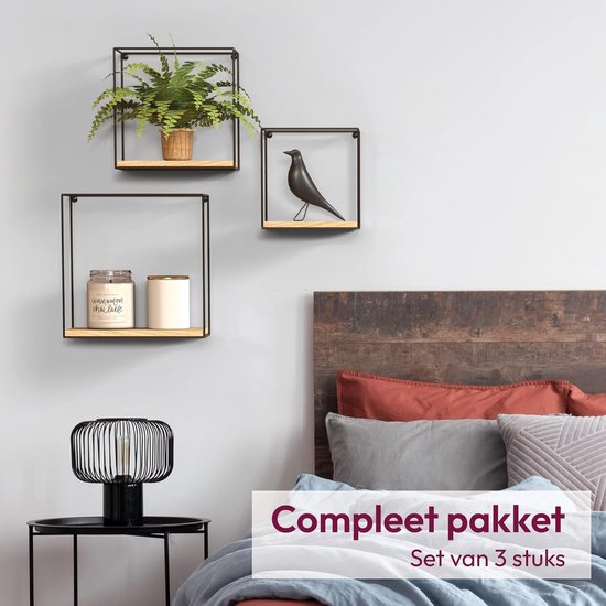 wandmontage, stabiele plank voor presentatie, voor woonkamer, badkamer, keuken, vintage 32D x 32B x 12H centimeter