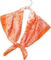 Mooie Dames sjaal oranje | Youhomy accessoires sjaal 70x70cm | Zijde zachte Sjaaltje | Hoofdsjaal voor vrouwen | Stewardess Sjaaltje Orange| WK/EK voetbal| Koningsdag oranje