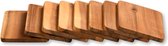 Kesper onderzetters voor glazen - 16x - luxe acacia hout - D10 cm - bruin - gelakt - modern en klassiek