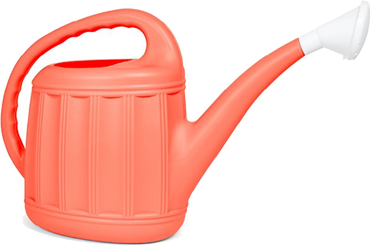 Hega Hogar Tuinplanten Gieter Eureka - kunststof - steenrood - voor buiten - met broeskop - 7 Liter