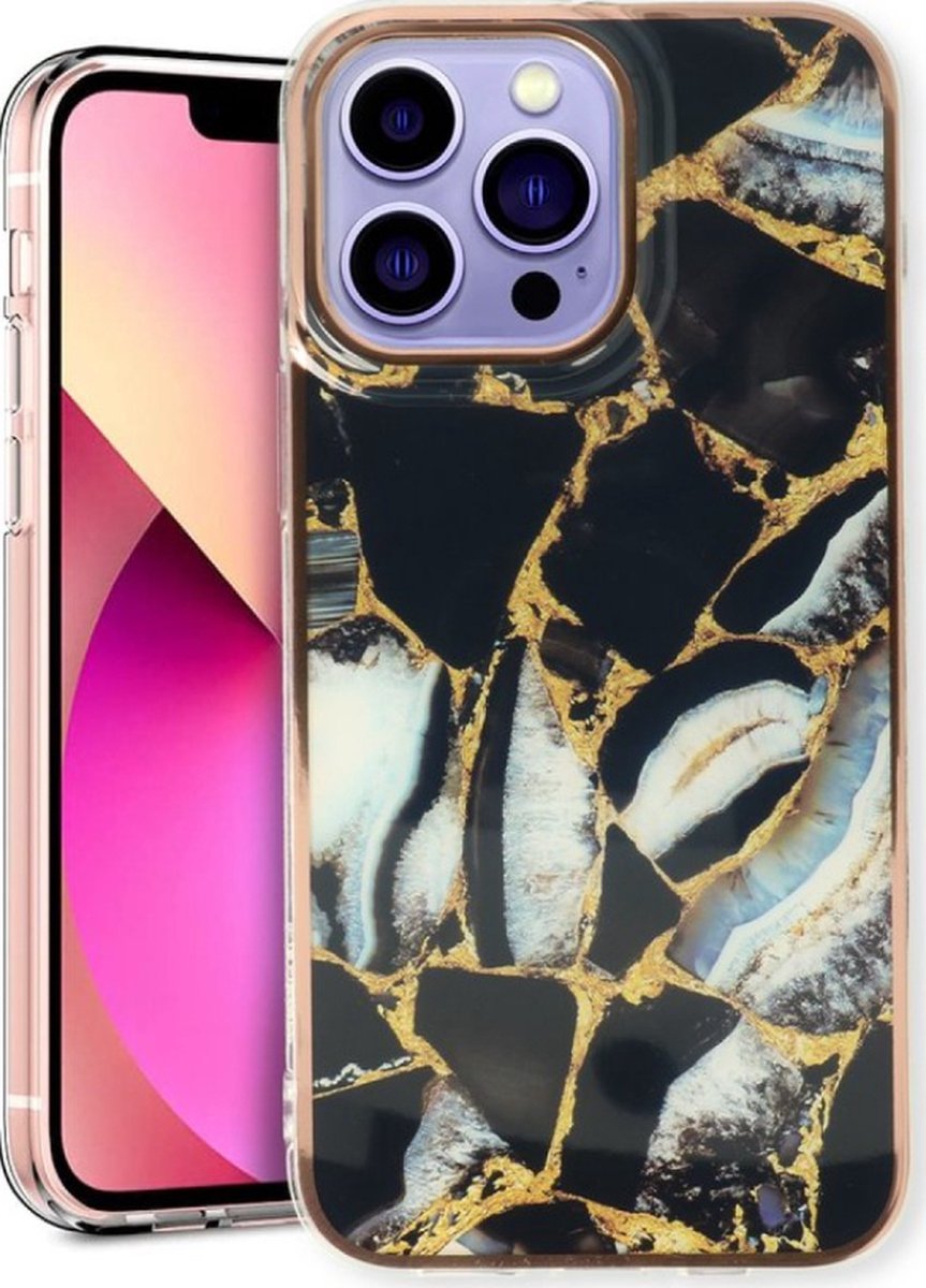 iPhone 15 Pro Max hoesje – CaseMania Advanced Protect – Print Marmer – Backcase