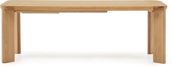 Kave Home - Uitschuifbare tafel Jondal van FSC 100% massief eikenhout en -fineer 200 (280) x 100 cm