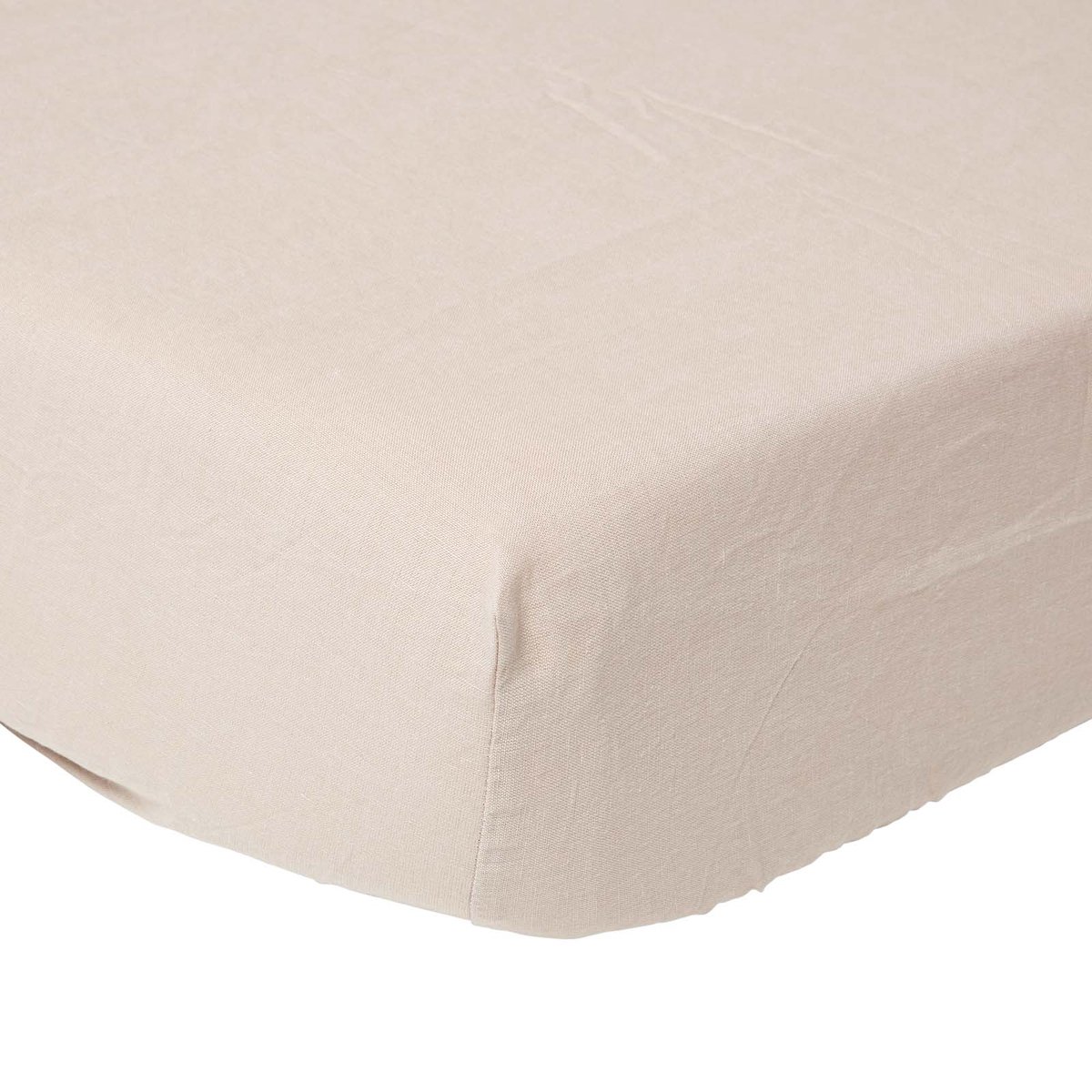 Homescapes linnen hoeslaken extra hoog - beige-naturel, 90 x 190 cm