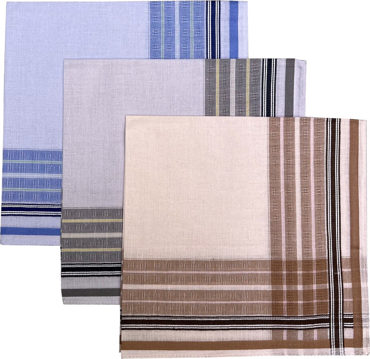 Goedkoopste Fako Fashion® - Heren Zakdoeken - Zakdoek - 100 Katoen - 40x40cm - Serie 21 - 3 Stuks