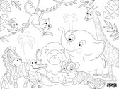 Matta Kids - Jungle Explorer - Herbruikbare Kleurplaat en Veegplacemat - Alternatief voor kleurboek