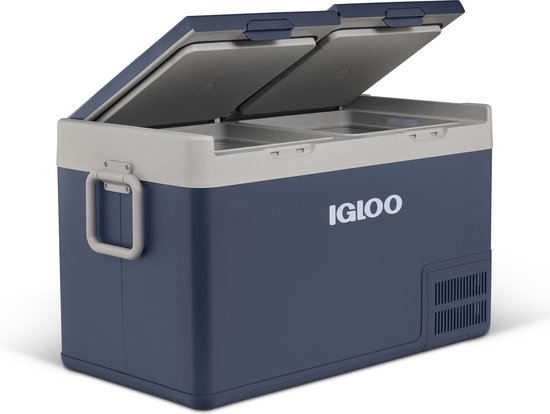 Igloo ICF 80DZ Compressor koelbox - Dual zone - 78L - 12/24/230v - Blauw - Wit van Merkloos — afbeelding 2