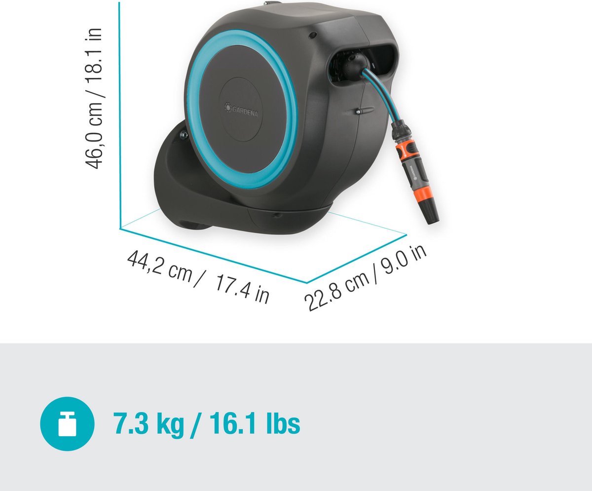Gardena Rollup S Wandslangenbox - 15 Meter - Ø 11 mm