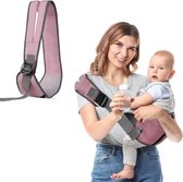 Bastix - Draagdoek Ademende draagdoek Verstelbare draagzak Multifunctionele dikke schouderbanden Draagzak Pasgeboren vanaf de geboorte voor baby's van 0 tot 36 maanden (roze)