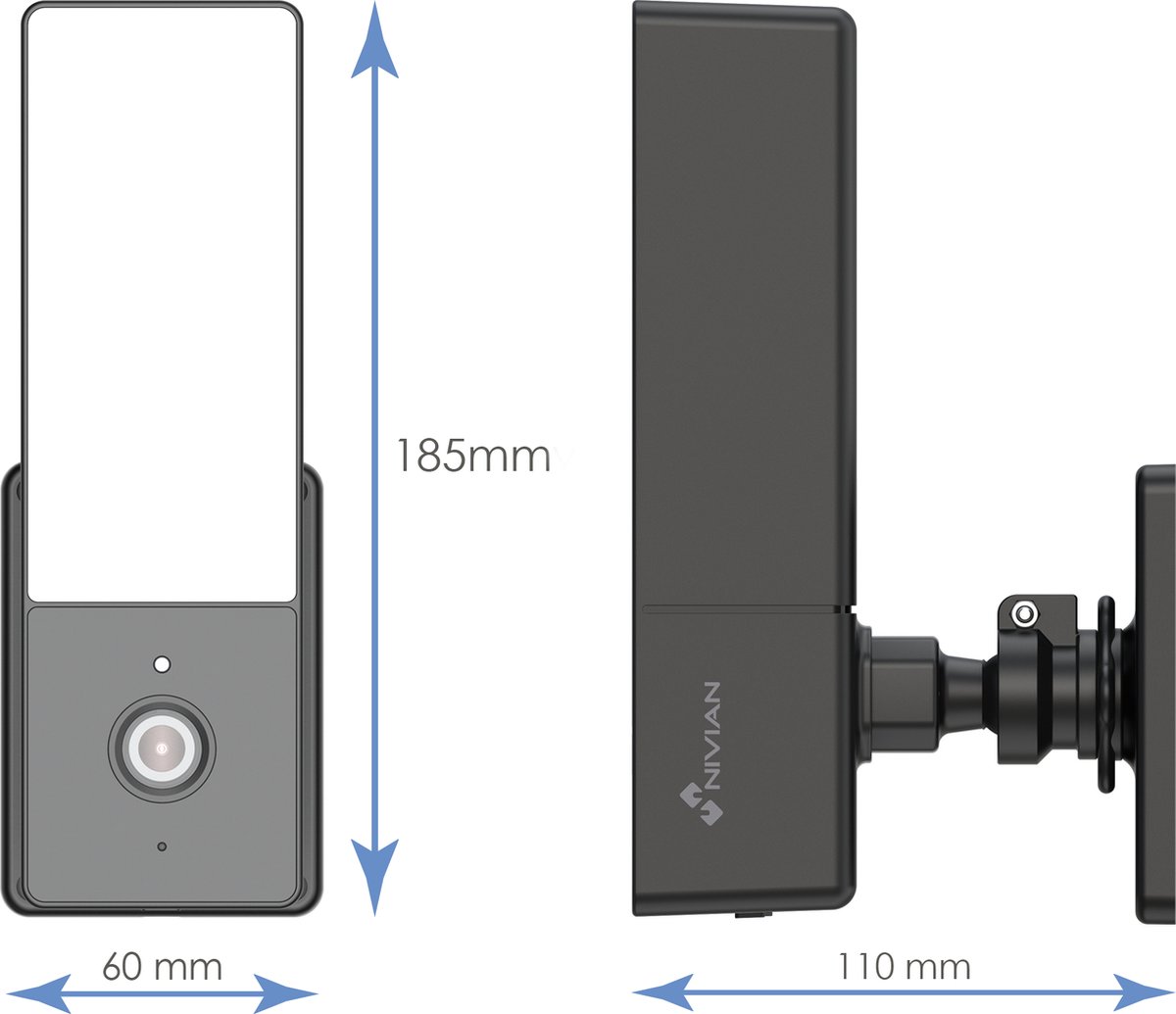 Nivian NVS-IPC-L2 - Buitenlamp WiFi Camera 3 Megapixel - Bewegingsdetectie - IR Nachtzicht - Audio - MicroSD Opname - Tuya App - Beveiligingscamera - IP Camera - Camerabewaking - Veiligheidscamera - Netwerk Camera – foto 4